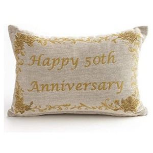 The Lakeside Collection Anniversary Throw Pillow with Sentiment Message 50 Years